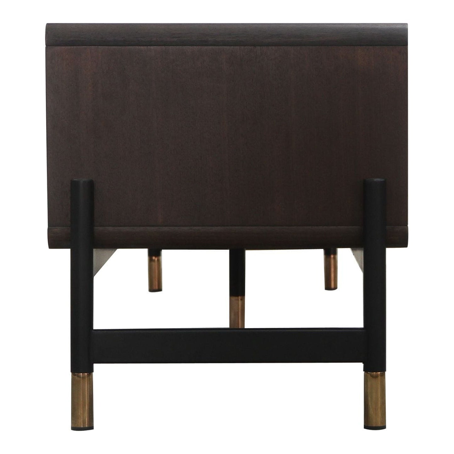 Gabrielle Walnut and Gold Four-Drawer TV Stand