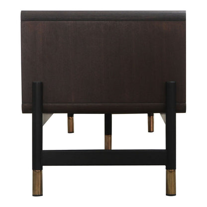 Gabrielle Walnut and Gold Four-Drawer TV Stand