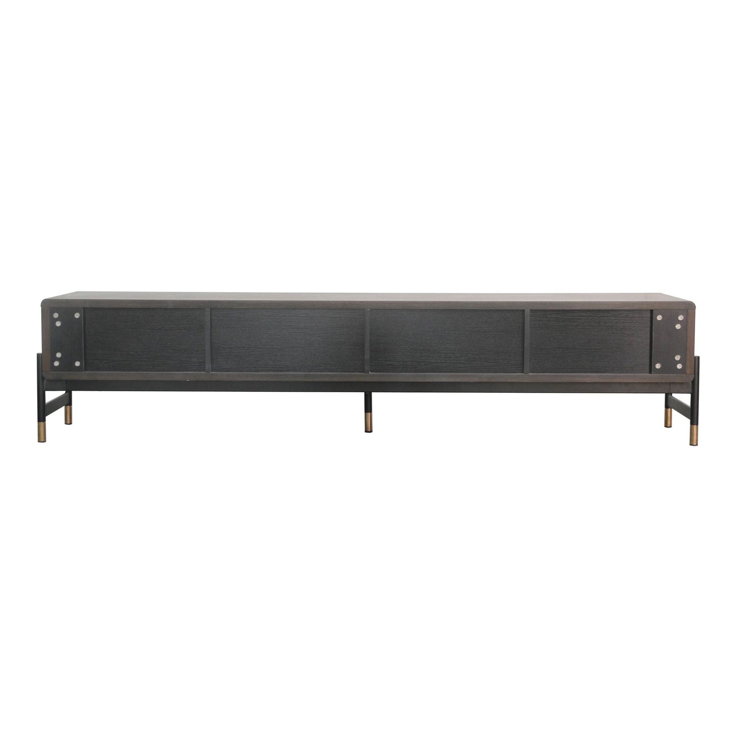 Gabrielle Walnut and Gold Four-Drawer TV Stand