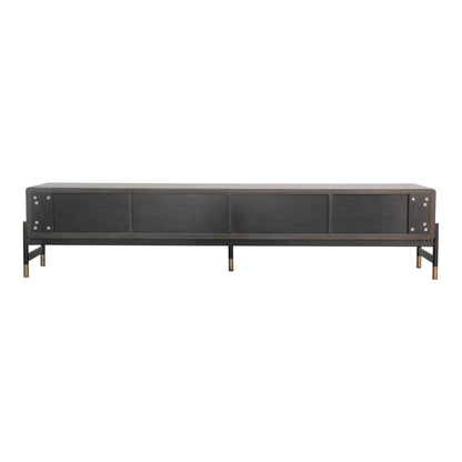 Gabrielle Walnut and Gold Four-Drawer TV Stand