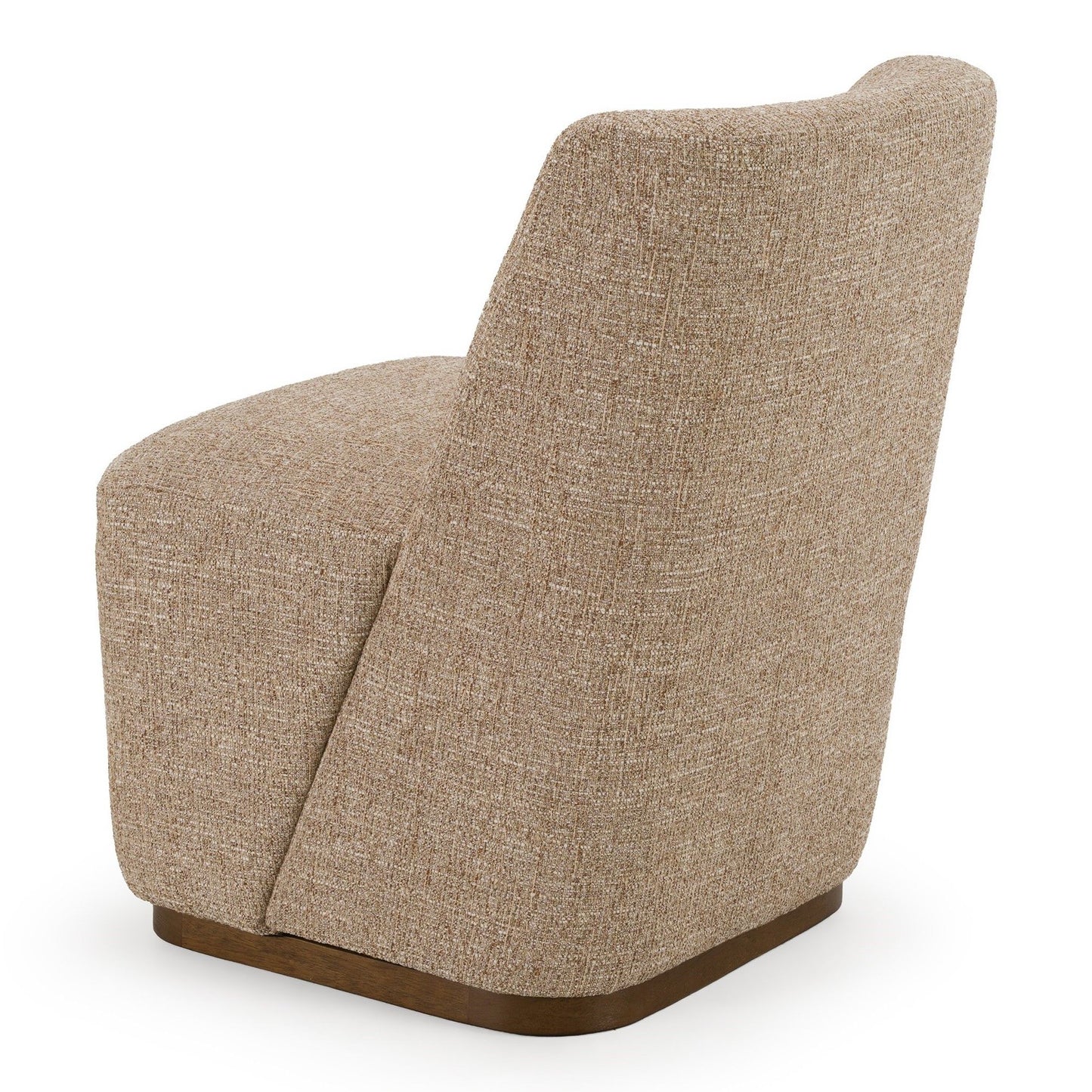 Galloway Modern Beige Fabric and Walnut Dining Chairs with Casters Set of 2