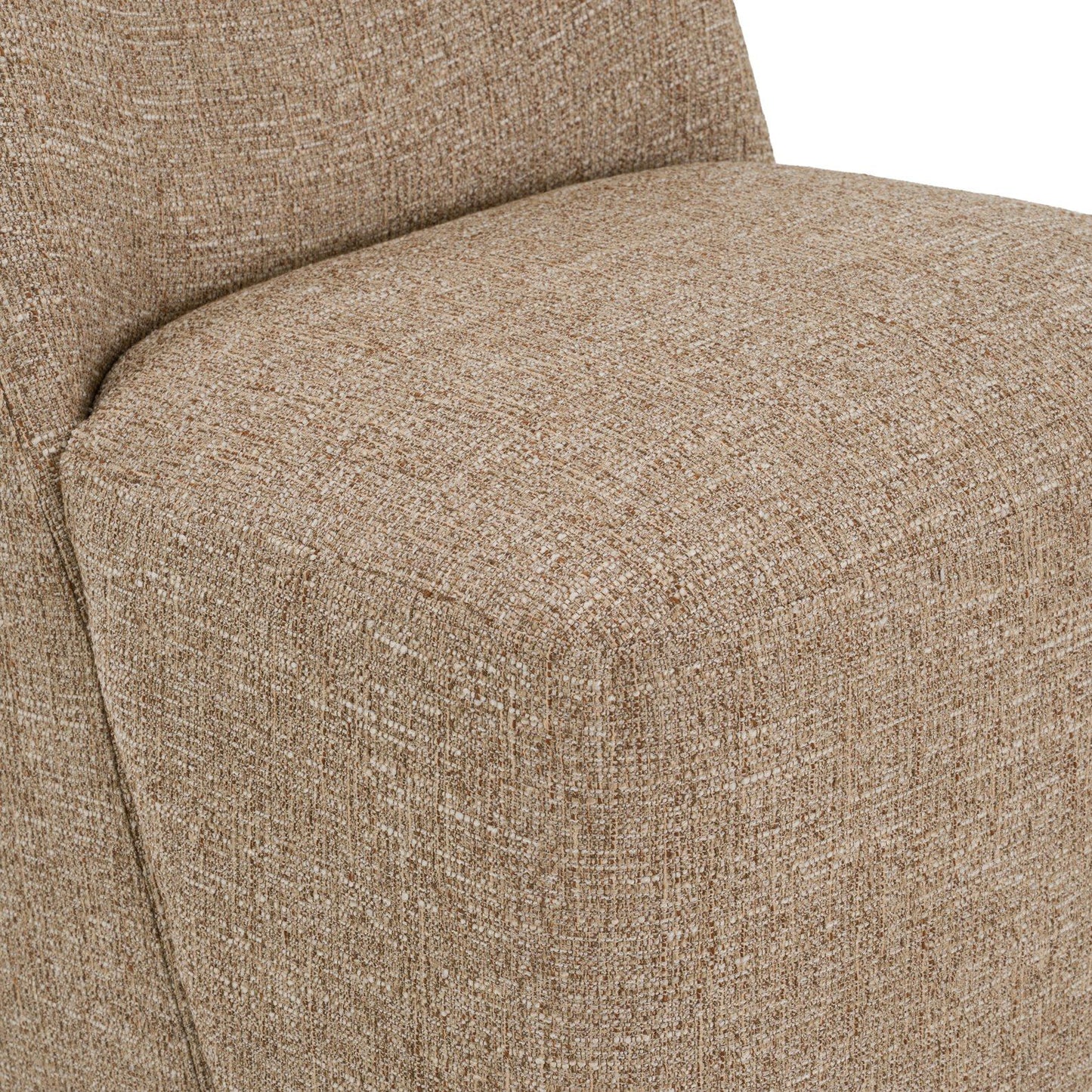 Galloway Modern Beige Fabric and Walnut Dining Chairs with Casters Set of 2