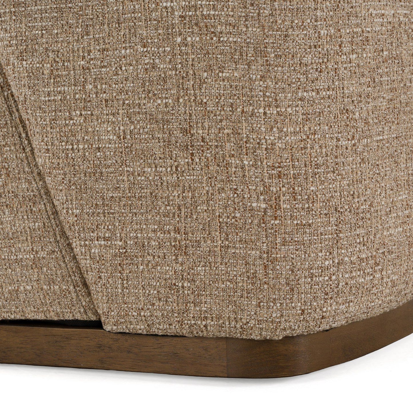 Galloway Modern Beige Fabric and Walnut Dining Chairs with Casters Set of 2