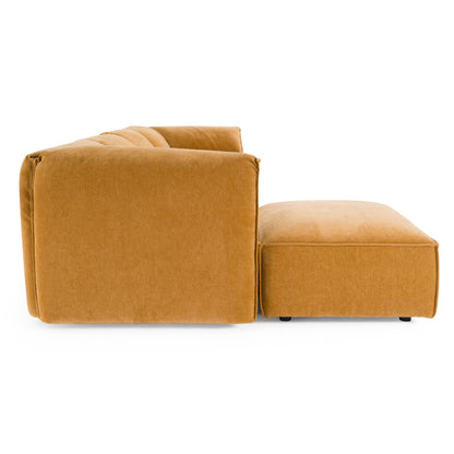 Gene Ochre Fabric 5-Piece Modular Sectional Sofa