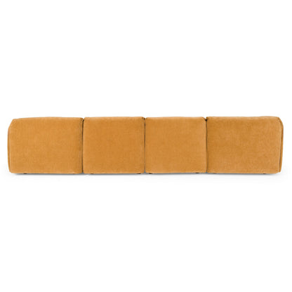 Gene Ochre Fabric 5-Piece Modular Sectional Sofa