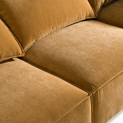 Gene Ochre Fabric 5-Piece Modular Sectional Sofa