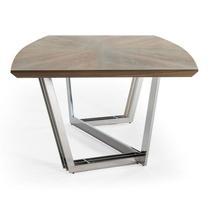 Gilroy Walnut Dining Table with Stainless Steel Base
