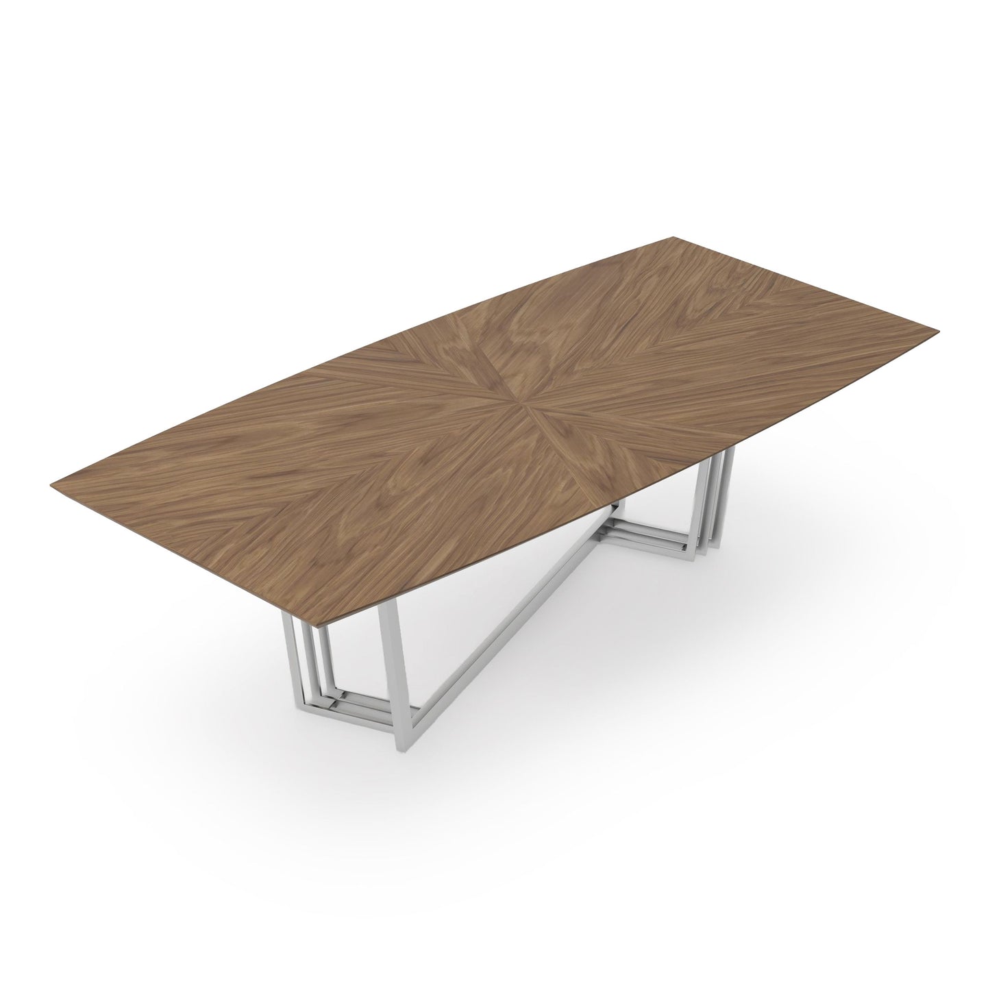 Gilroy Walnut Dining Table with Stainless Steel Base