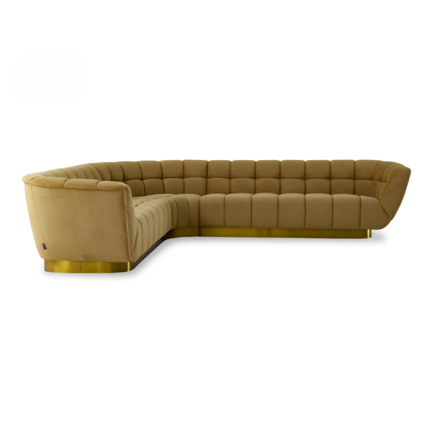 Granby Glam Mustard and Gold Fabric Sectional Sofa