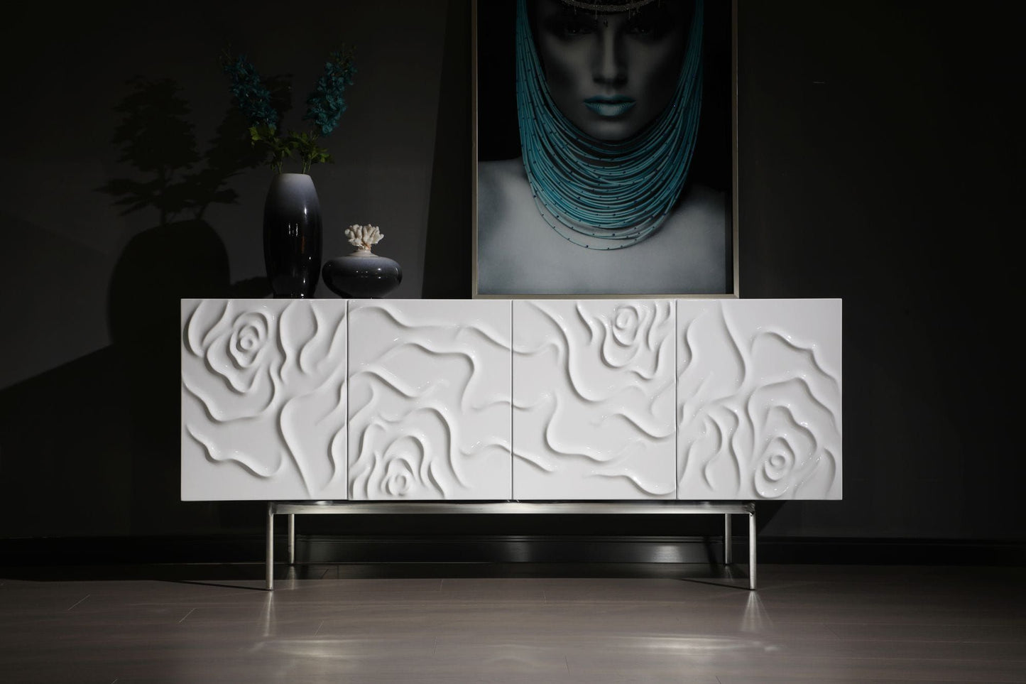 Gwen White High Gloss Buffet