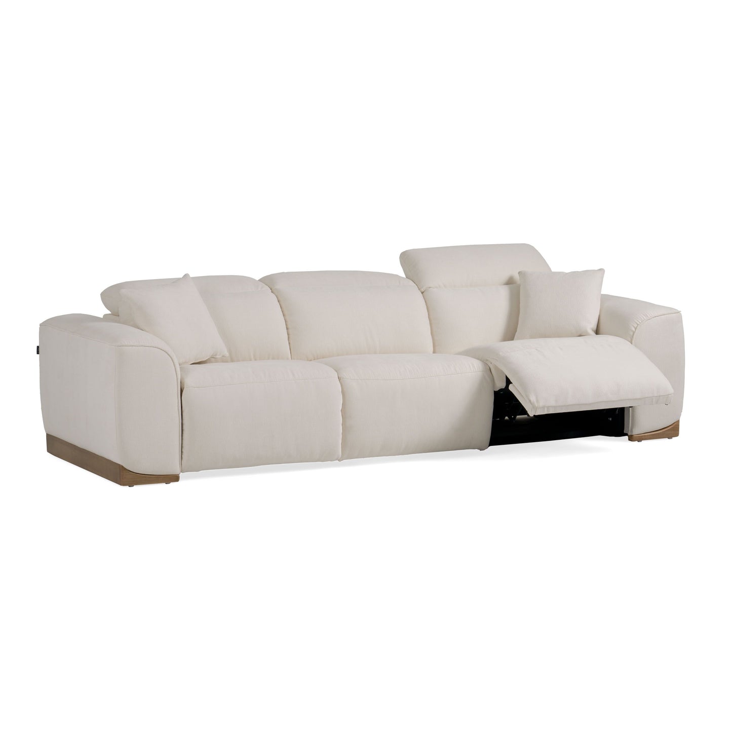 Divani Casa Hagerty - Modern Off-White Fabric Sofa With 2 Power Recliners