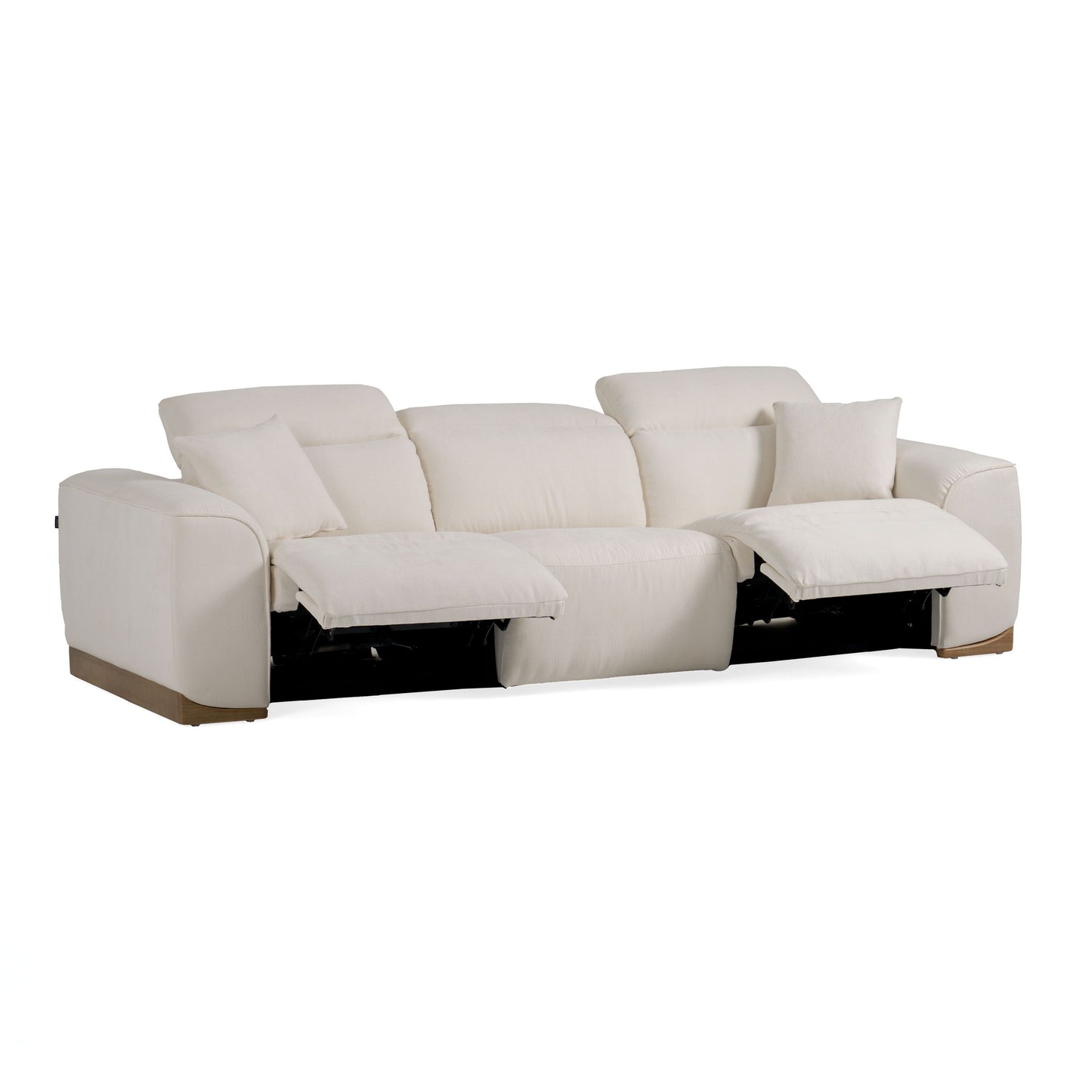 Divani Casa Hagerty - Modern Off-White Fabric Sofa With 2 Power Recliners