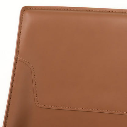 Modrest Halo - Modern Cognac Saddle Leather Dining Chair Set of Two