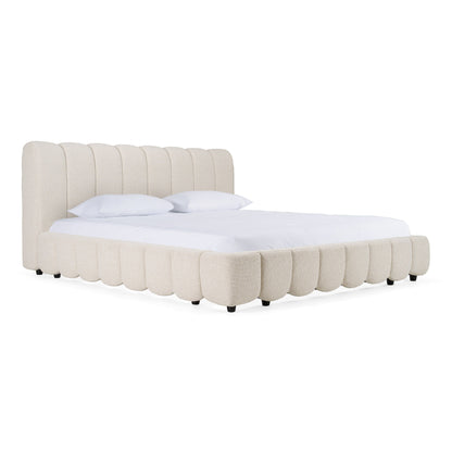 Modrest Harris Modern Fabric Bed – Off-White Upholstery - Stylish Contemporary Bedroom Furniture