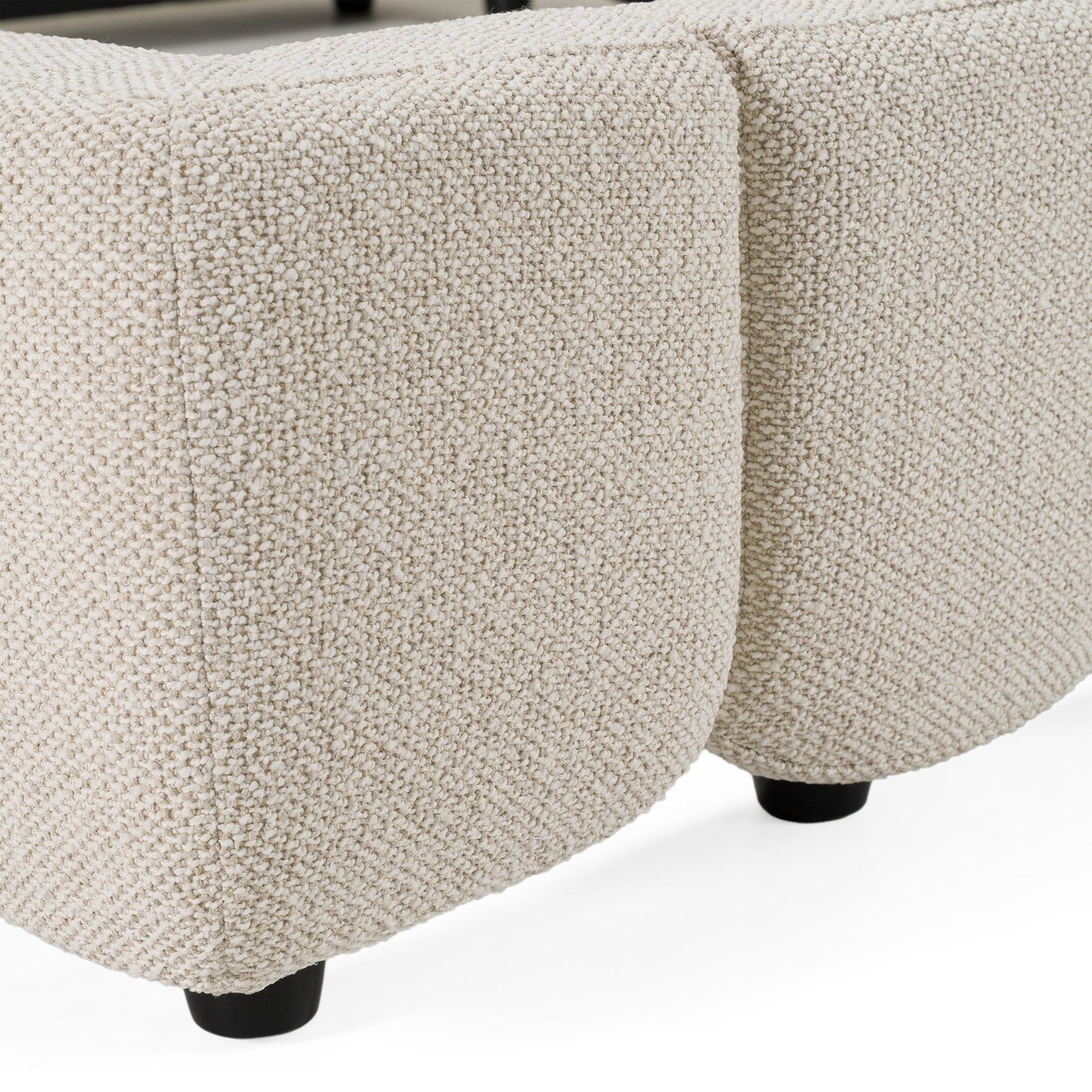 Modrest Harris Modern Fabric Bed – Off-White Upholstery - Stylish Contemporary Bedroom Furniture