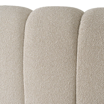 Modrest Harris Modern Fabric Bed – Off-White Upholstery - Stylish Contemporary Bedroom Furniture