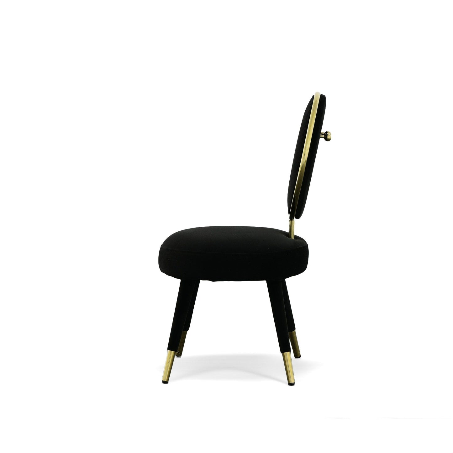 Modrest Haswell - Glam Black Velvet Accent Chair