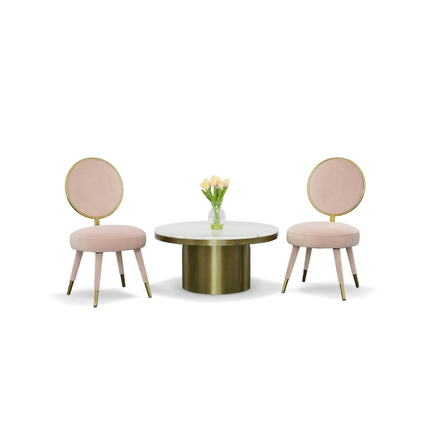 Modrest Haswell - Glam Pink Velvet Accent Chair