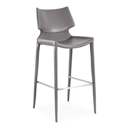 Hayes Grey Eco-Leather Bar Stool - Set of 2