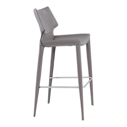 Hayes Grey Eco-Leather Bar Stool - Set of 2