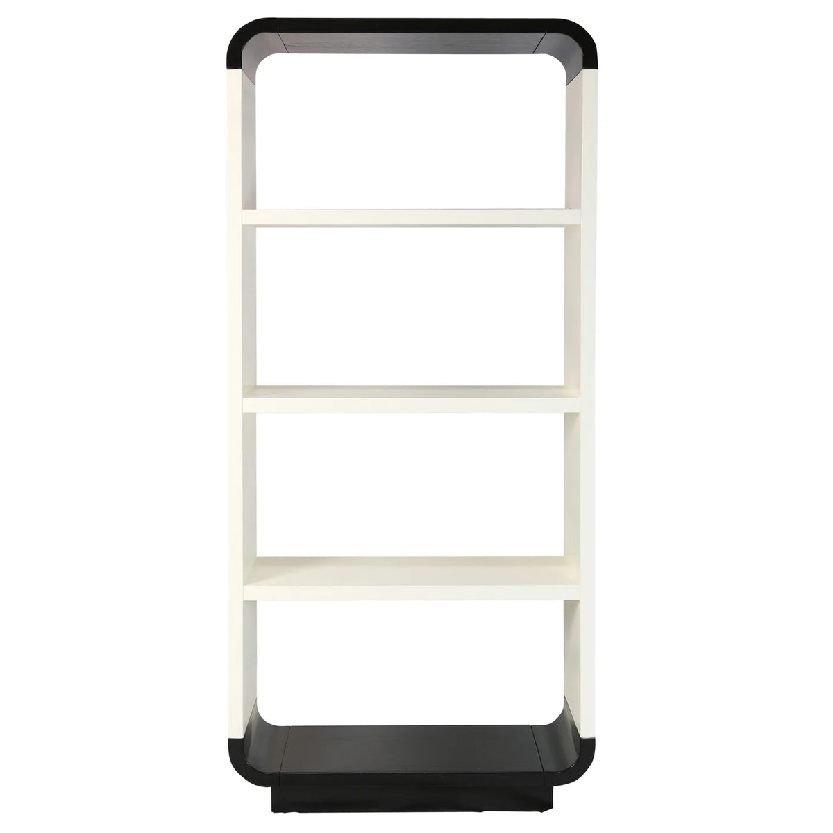 Neely Etagere Ivory Black Veneer Mindi Wood