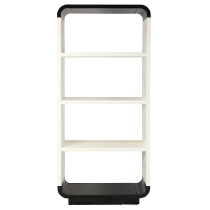 Neely Etagere Ivory Black Veneer Mindi Wood
