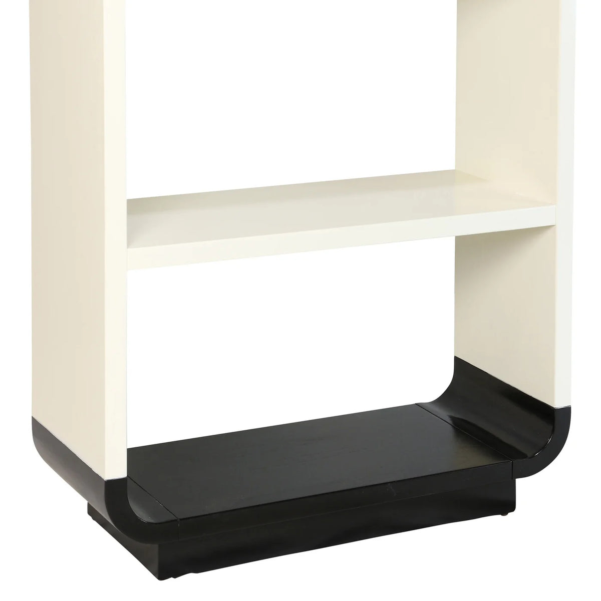 Neely Etagere Ivory Black Veneer Mindi Wood
