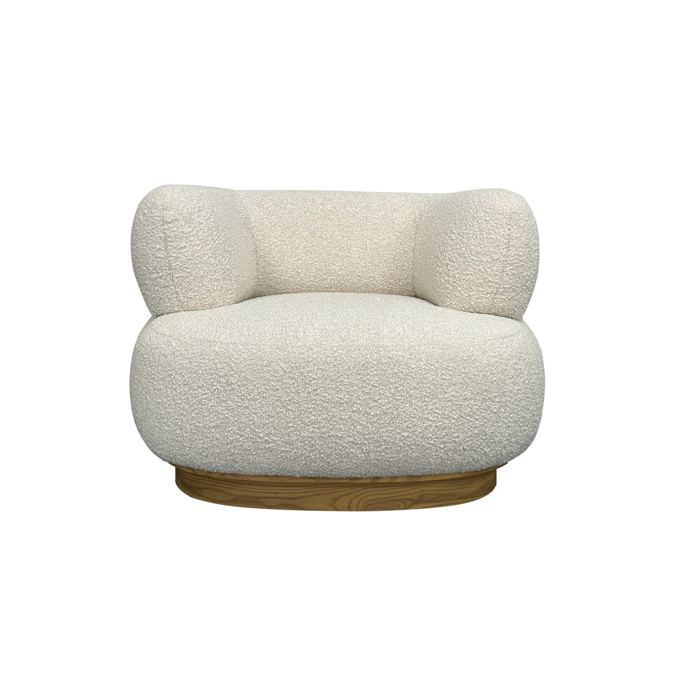 Farrow Side Chair Cream Boucle Fabric on Hardwood Frame