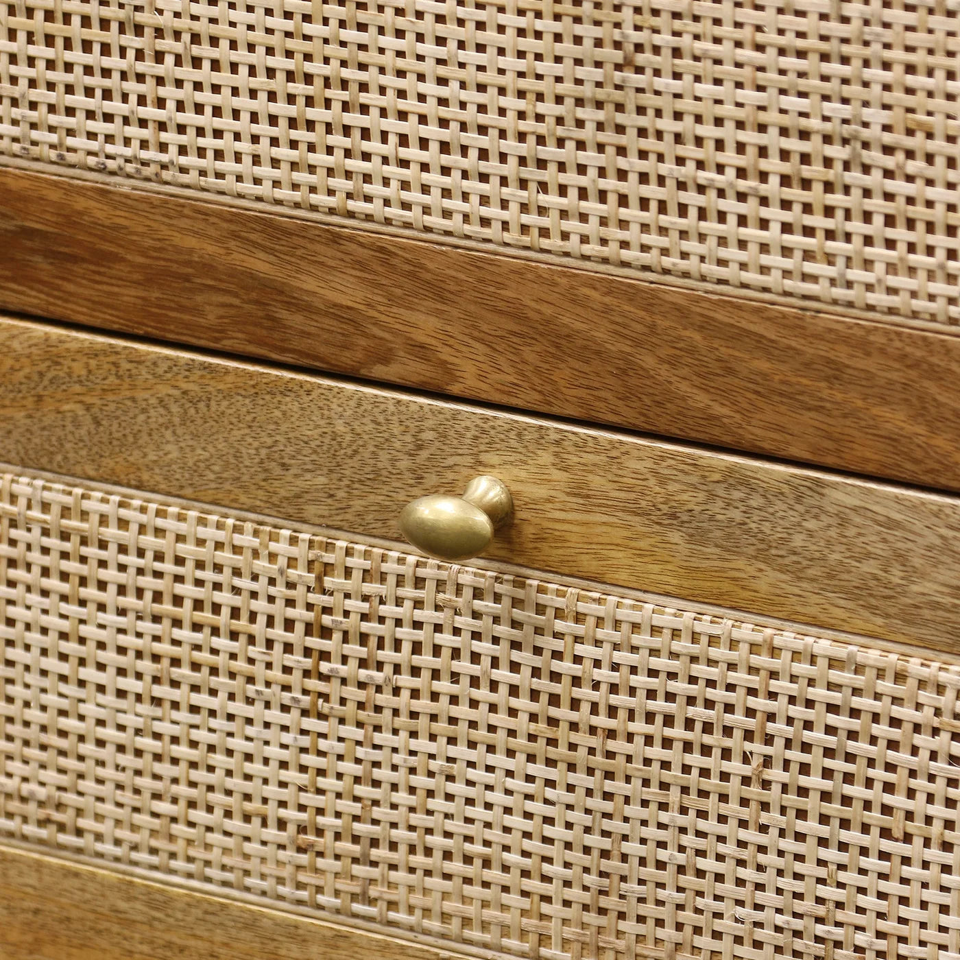 Colby Sideboard - Natural Finish Mango Wood with Cane Doors and Drawers