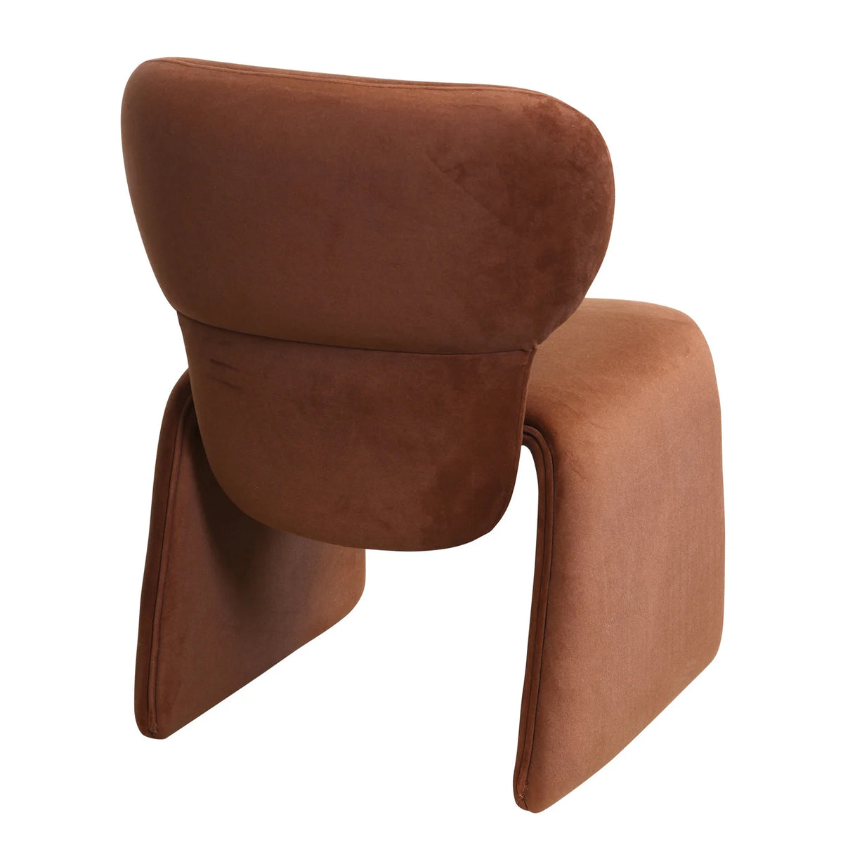 Lyra Dining Chair Chestnut Faux Mohair Sculpted Hardwood Frame