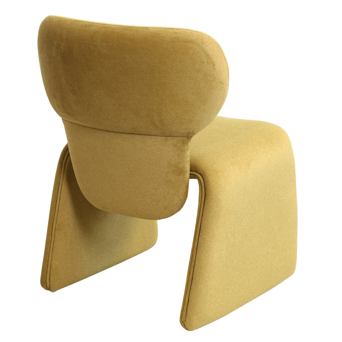 Lyra Dining Chair Maize Faux Mohair Sculpted Hardwood Frame
