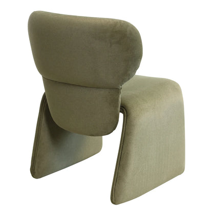 Lyra Dining Chair Pine Ash Faux Mohhair Sculpted Hardwood Frame