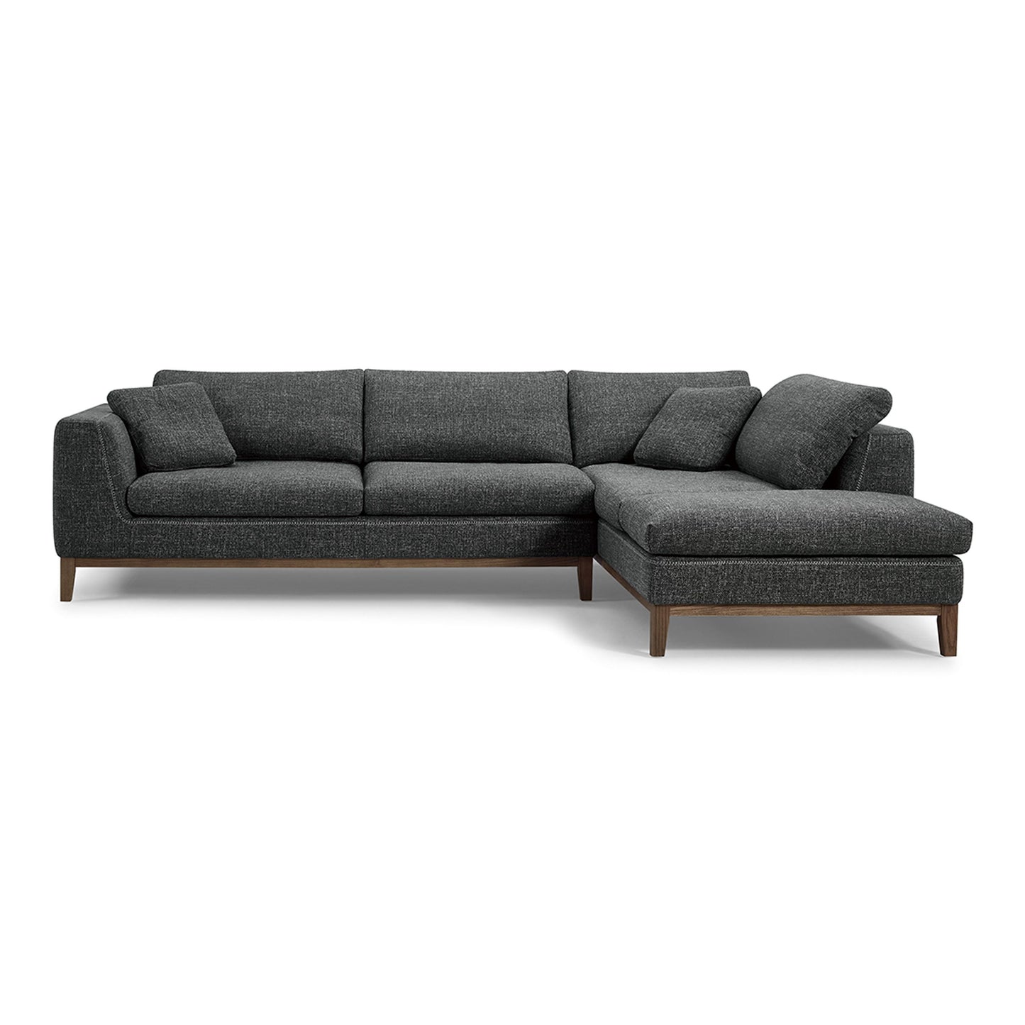 Hickman Dark Grey Fabric Sectional Sofa