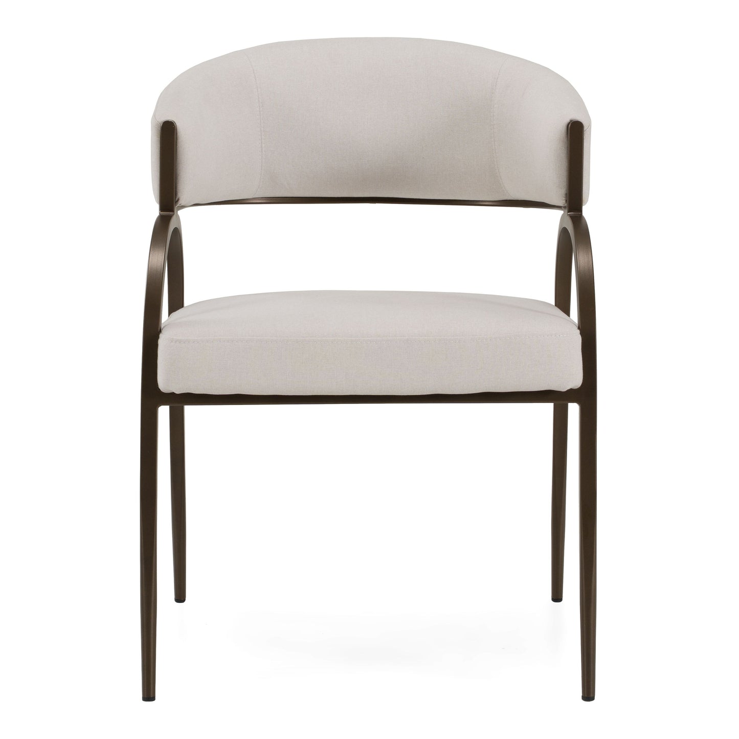 Hudson Modern Off White Fabric Bronze Dining Chair