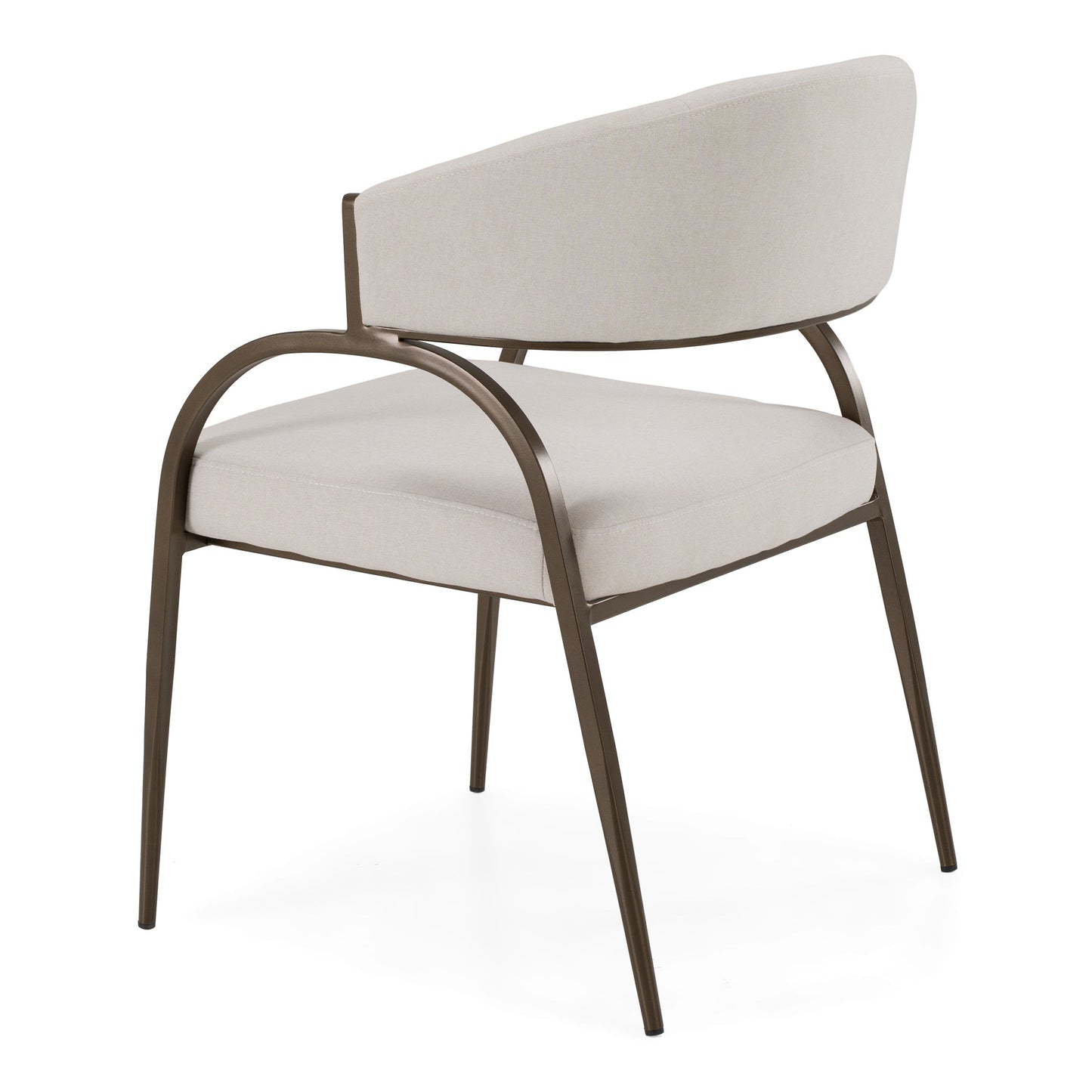 Hudson Modern Off White Fabric Bronze Dining Chair