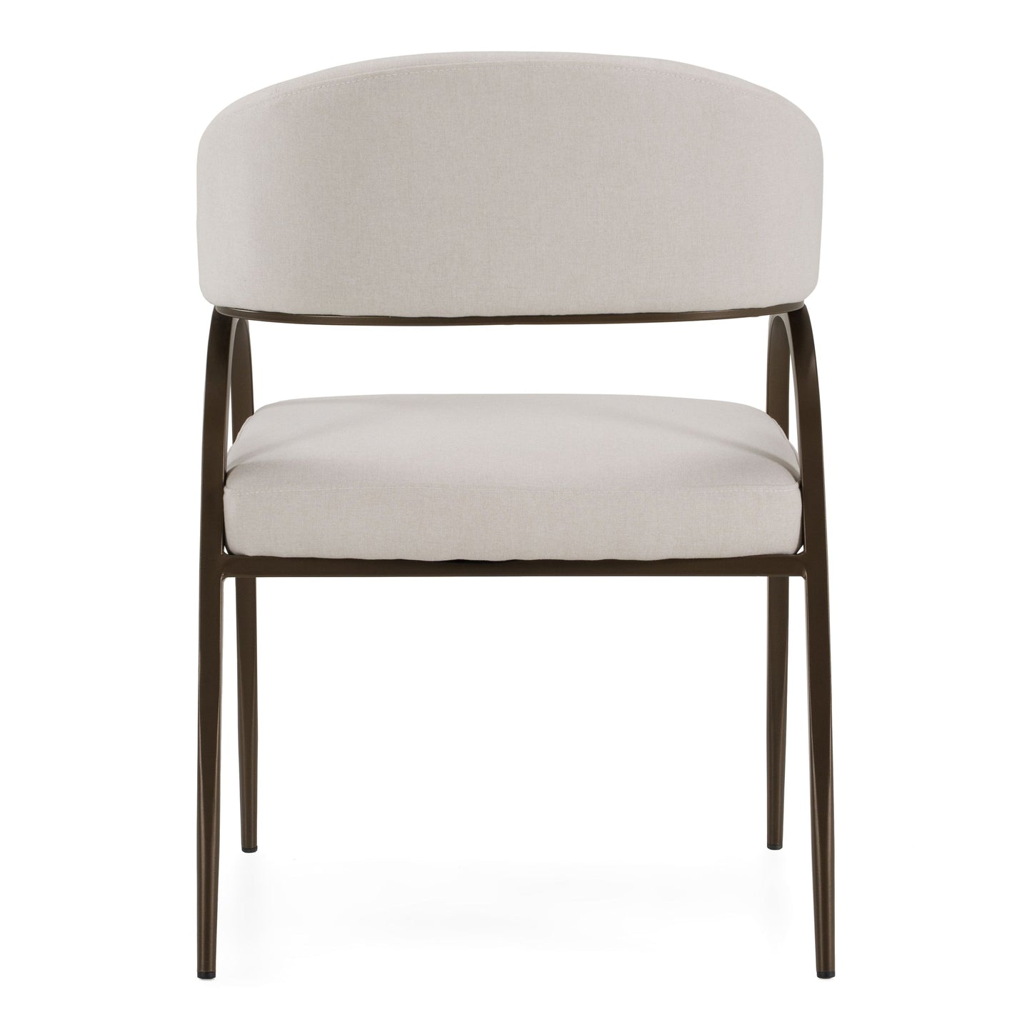 Hudson Modern Off White Fabric Bronze Dining Chair