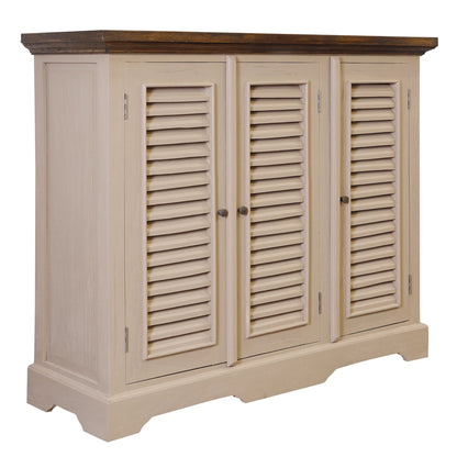 Cappucino Cabinet Cappuccino Wooden Cabinet with Overlapping Slatted Doors