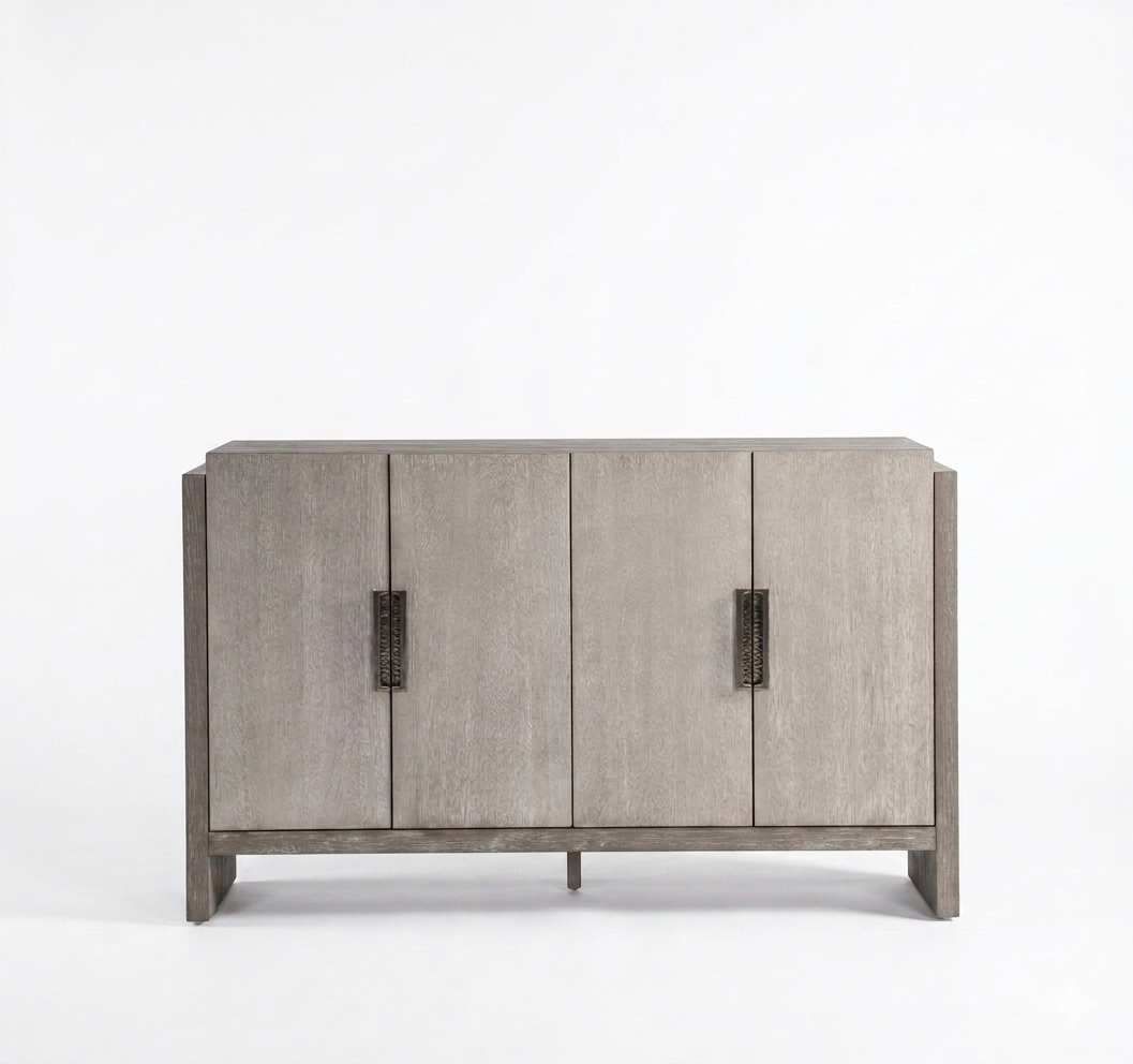 Gristalt Gray Stone Server with Enclosed Storage