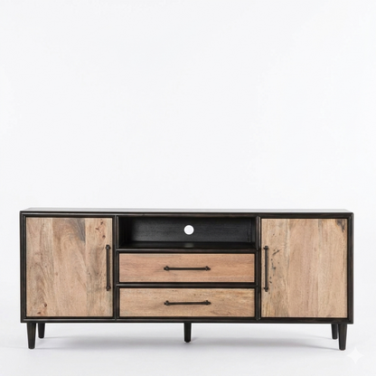 Lakeside Light White Wash 72 Inch TV Stand with UV‑Sealed Drawers