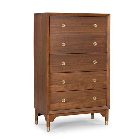 Hepburne Walnut Wood Chest with Ball‑Bearing Glides