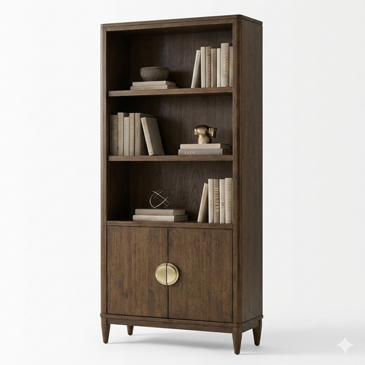 Clarksburg Walnut Bookcase with Rounded Edges