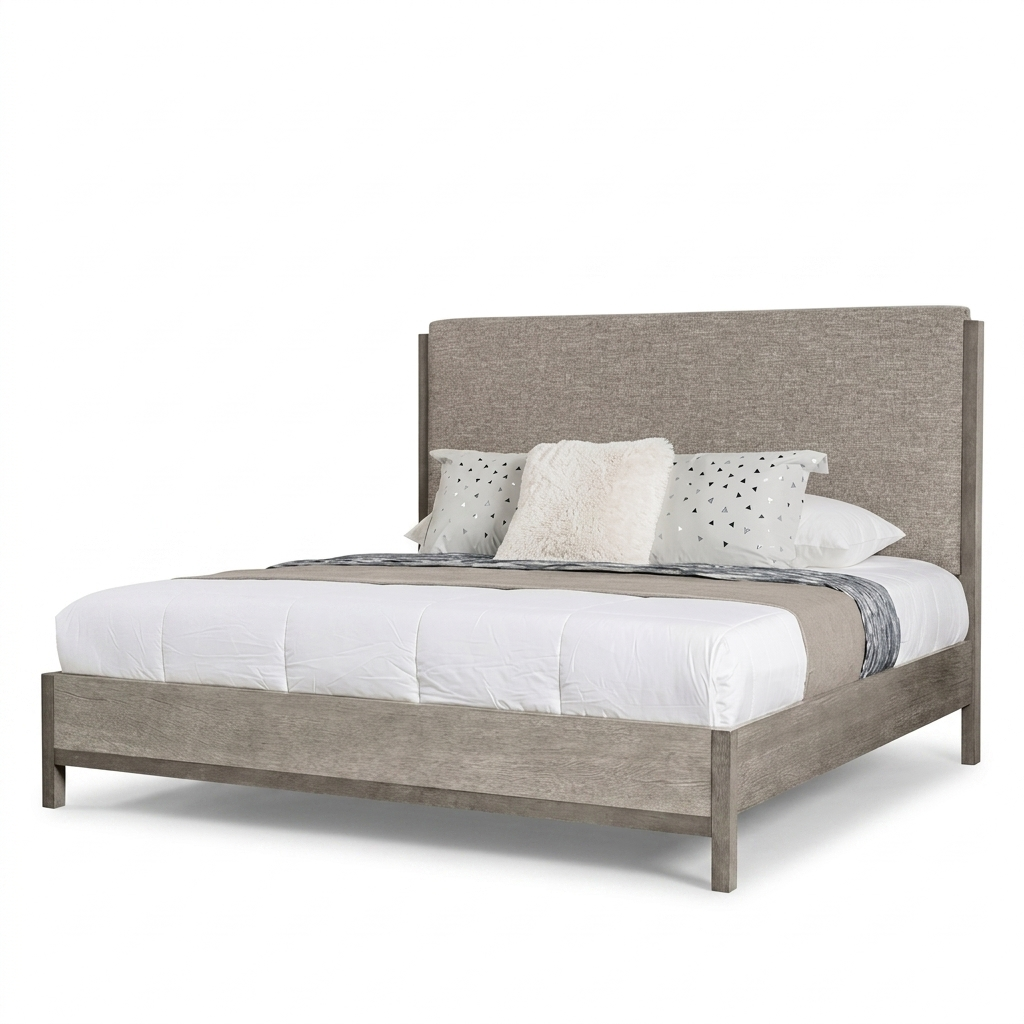 Gristalt Stone Gray Upholstered Bed
