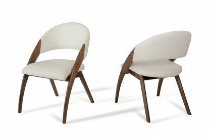 Lucas Cream and Walnut Dining Chair