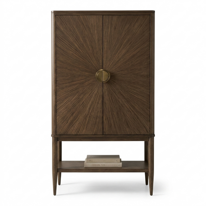 Clarksburg Walnut Display Cabinet with Sunburst Pattern