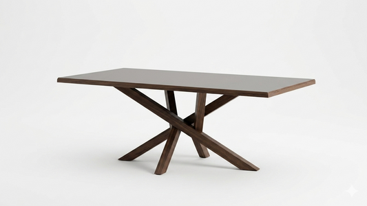 Logstor Rich Walnut Dining Table with Triple‑Cut Live Edge Profile