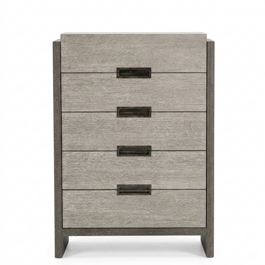 Gristalt Stone Gray Chest with Felt‑Lined Top Drawers