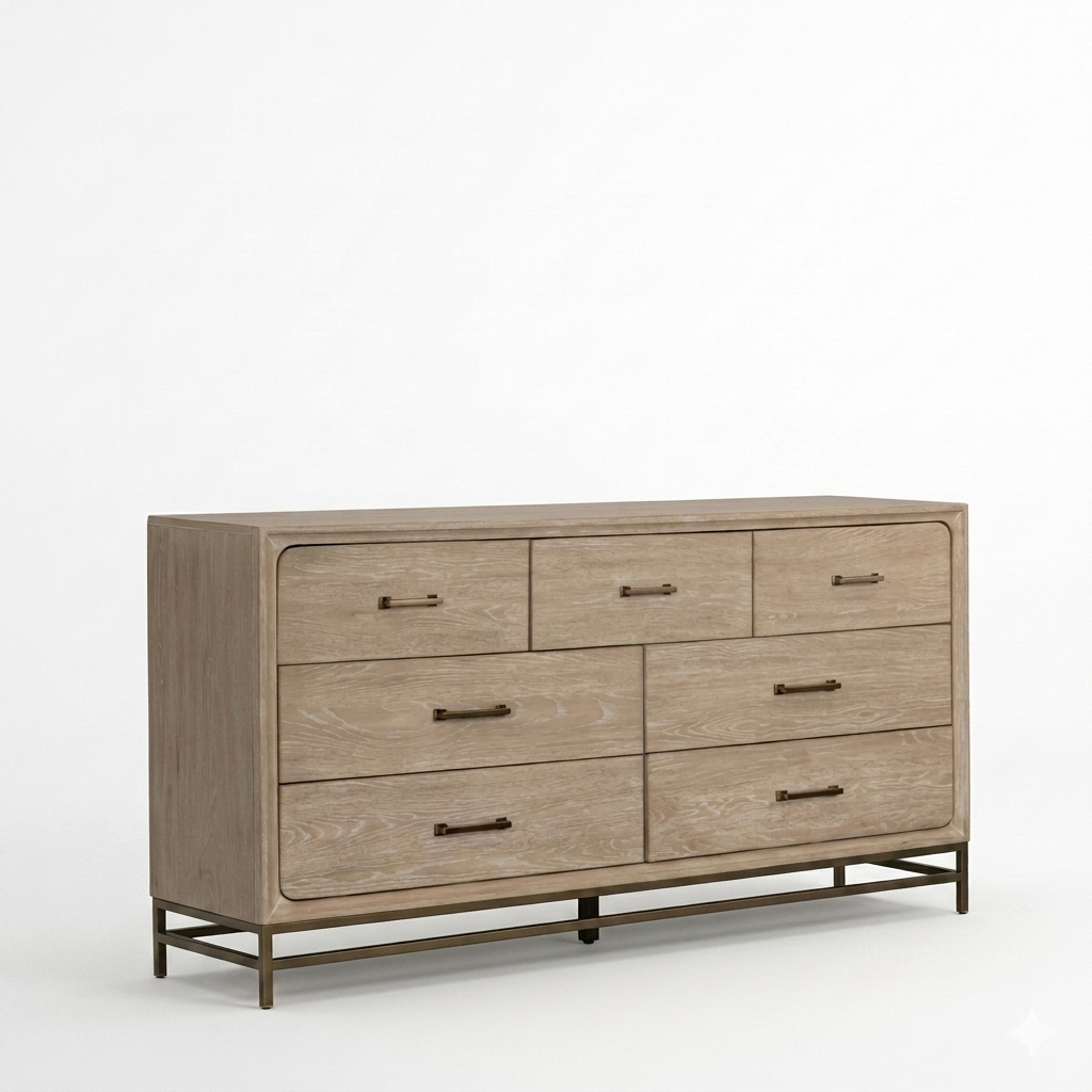 Sandnes Light Oak Bedroom Dresser with Felt‑Lined Top Drawer