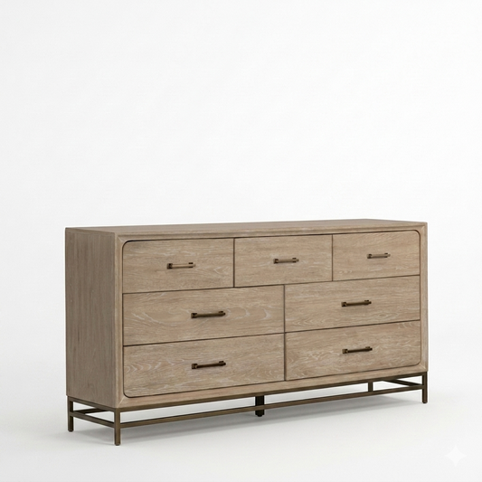 Sandnes Light Oak Bedroom Dresser with Felt‑Lined Top Drawer