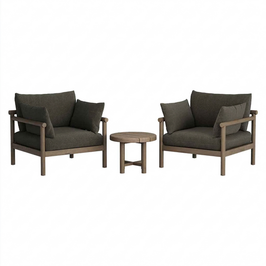 Eleni 3‑Piece Outdoor Teak Wood Lounge Set