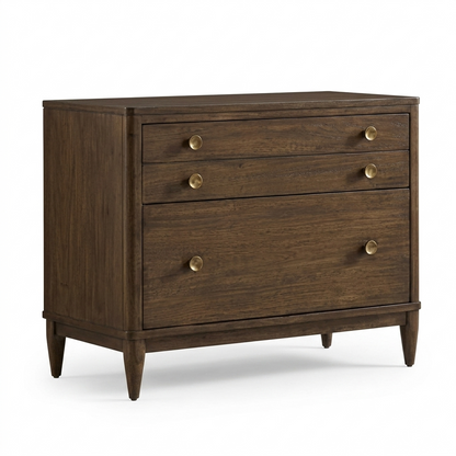 Clarksburg Walnut File Cabinet with Rounded Edges